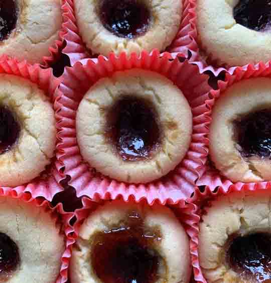 Strawberry Jam Thumbprint Cookies - 9 Pieces